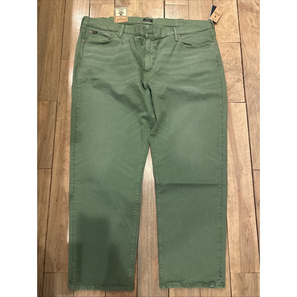 Polo Ralph Lauren‎ Varick Slim Straight Green Garment Dyed Pants 46x30 New